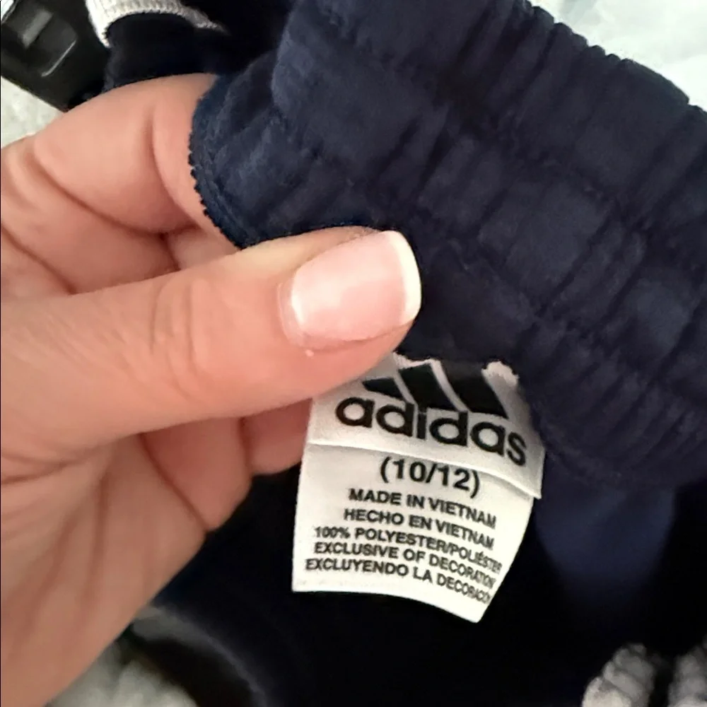 Adidas Kids Blue Joggers with White Stripes